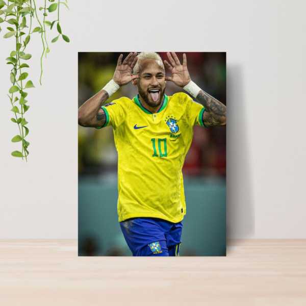Quadro Decorativo Neymar Jr Futebol Arte A4 MDF 01