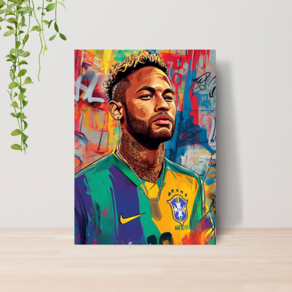 Quadro Decorativo Neymar Jr Futebol Arte A4 MDF 03