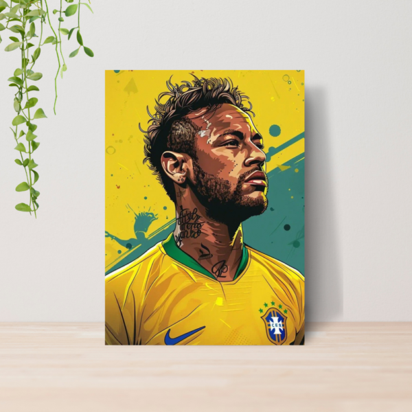 Quadro Decorativo Neymar Jr Futebol Arte A4 MDF 06