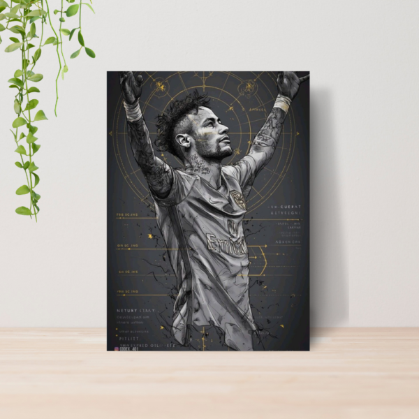 Quadro Decorativo Neymar Jr Futebol Arte A4 MDF 07
