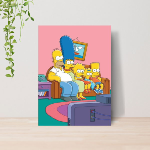 Quadro Decorativo Os Simpsons Desenho Geek A4 MDF 01