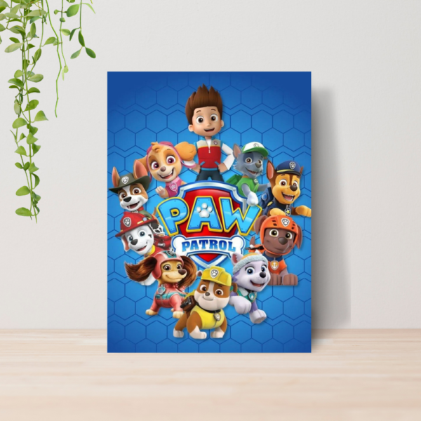 Quadro Decorativo Patrulha Canina Infantil A4 MDF 03