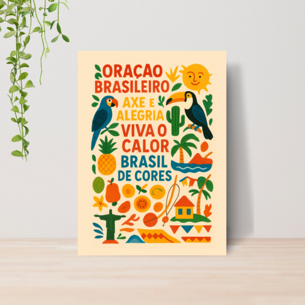 Quadro Decorativo Brasil Brasilidades A4 | Placa MDF 015