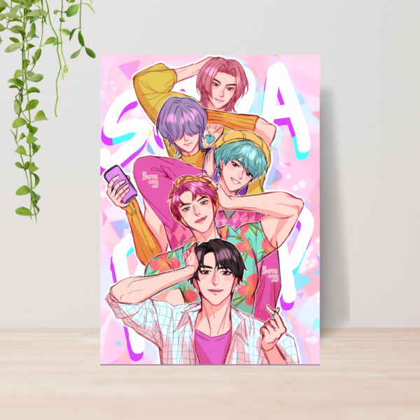 Quadro Guerreiras do Kpop Saja Boys A4 | Placa MDF 007