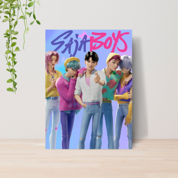 Quadro Guerreiras do Kpop Saja Boys A4 | Placa MDF 009