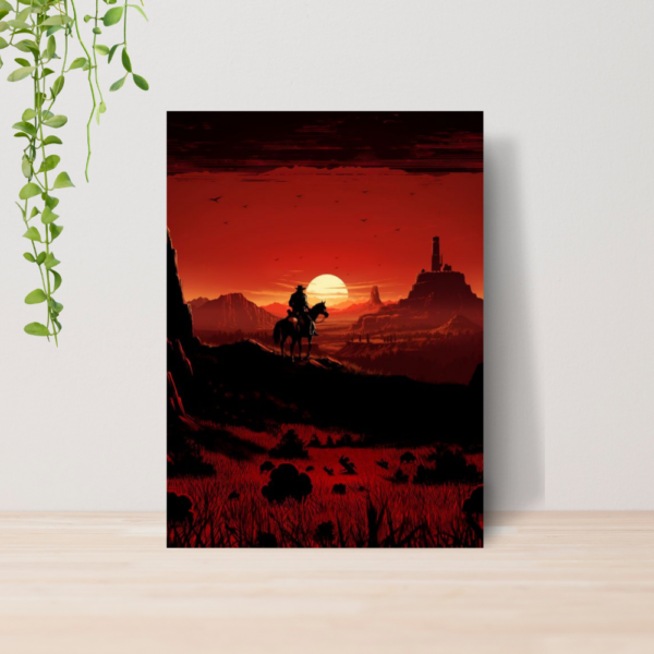 Quadro Decorativo Red Dead Redemption 2 Jogo Gamer A4 MDF 10
