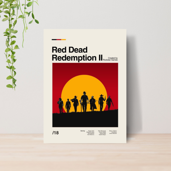 Quadro Decorativo Red Dead Redemption 2 Jogo Gamer A4 MDF 02