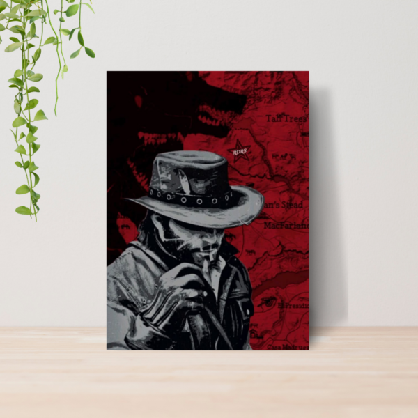 Quadro Decorativo Red Dead Redemption 2 Jogo Gamer A4 MDF 03