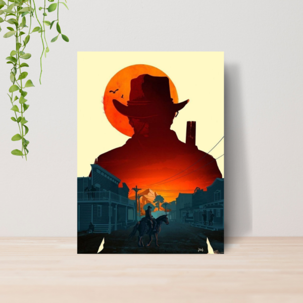 Quadro Decorativo Red Dead Redemption 2 Jogo Gamer A4 MDF 05