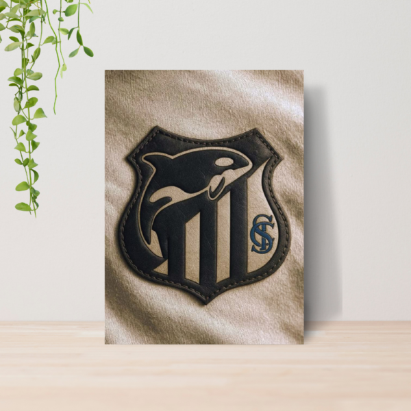 Quadro Decorativo Santos Time Futebol Escudo Peixe A4 MDF 03
