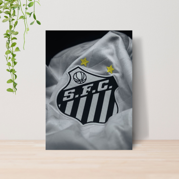 Quadro Decorativo Santos Time Futebol Escudo Peixe A4 MDF 04