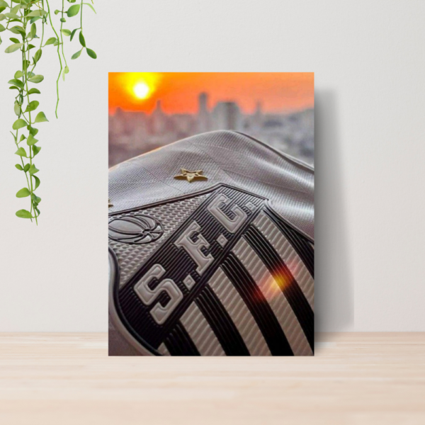 Quadro Decorativo Santos Time Futebol Escudo Peixe A4 MDF 09