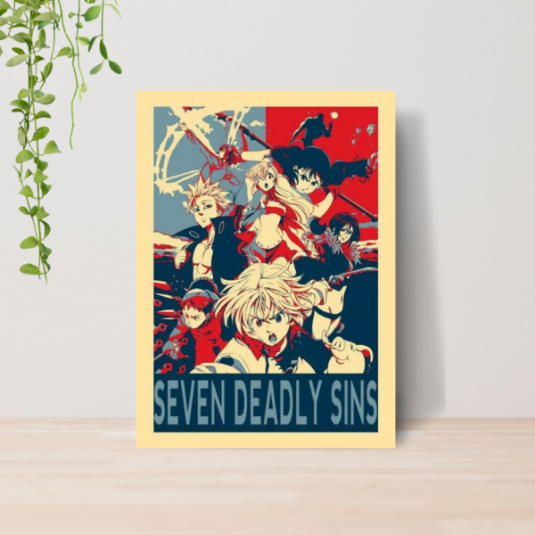 Quadro Sete Pecados Capitais Anime Manga A4 | Placa MDF 01