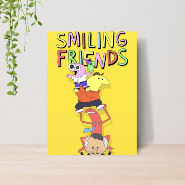 Quadro Decorativo Smiling Friends Adult Swim A4 MDF 01