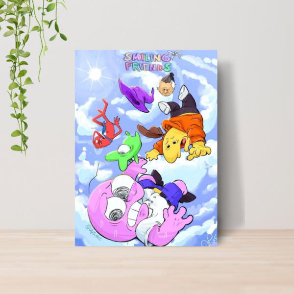 Quadro Decorativo Smiling Friends Adult Swim A4 MDF 03