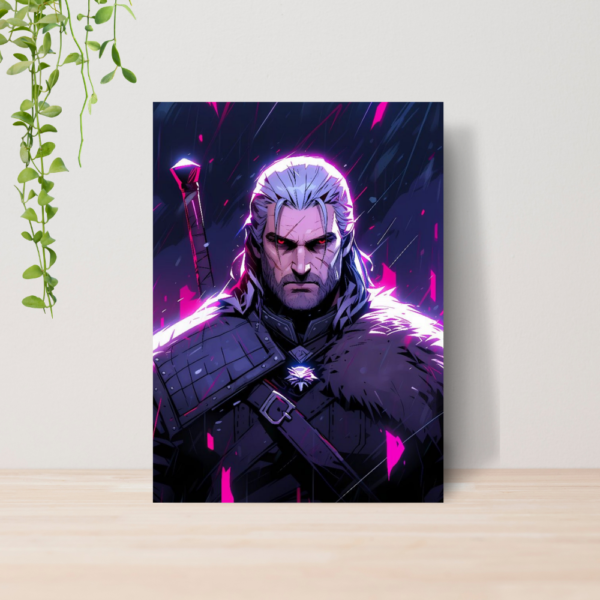Quadro Decorativo The Witcher Serie Geralt Geek A4 MDF 08
